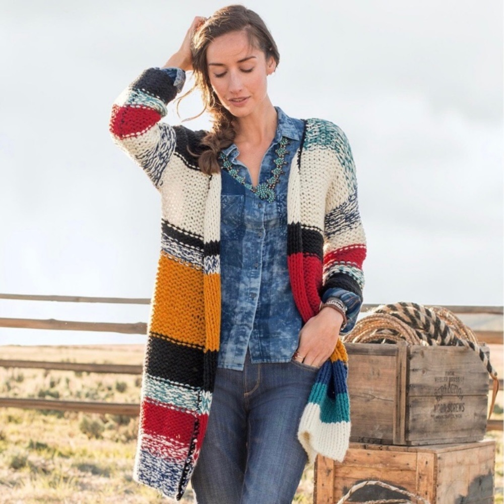 Sundance Womens Amstel River Open Front Lambs Wool Cardigan Size Small